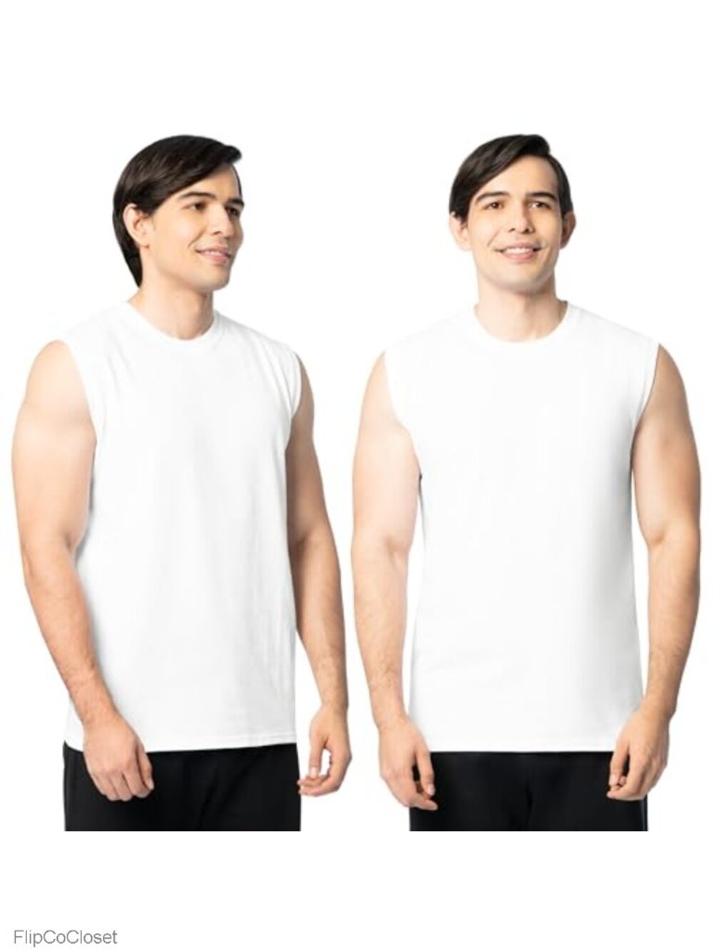 Men's Cotton Sleeveless Tank Tops Breathable Moisture Wicking 2-Pack Gym Shirts